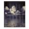 Designart - Full Moon In Cloudy Night Sky V - Nautical & Coastal Print on Natural Pine Wood